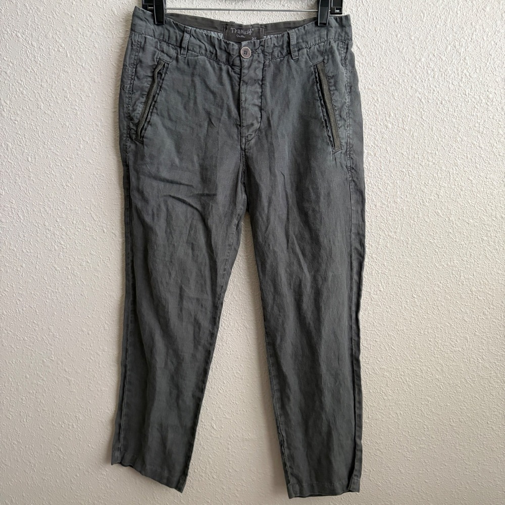 Transit Uomo Gray Linen Cotton Straight Leg Pants XS Made In Italy